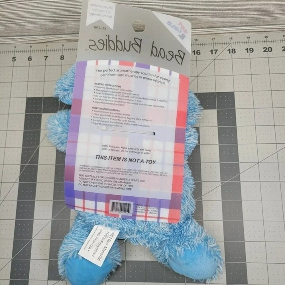 Bead Buddies Elephant‎ Aromatherapy Hot Cold Reusable Blue Plush Soft Animal 12
